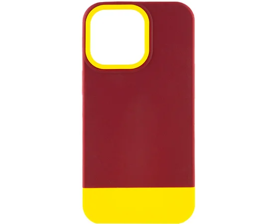 Чохол TPU+PC Bichromatic для Apple iPhone 13 Pro (6.1") Brown burgundy / Yellow