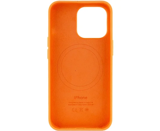 Чохол Silicone case (AAA) full with Magsafe and Animation для Apple iPhone 13 Pro (6.1") Помаранчевий / Marigold