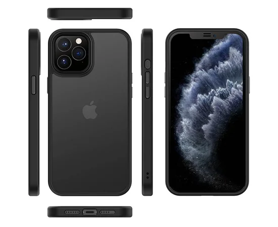 TPU + PC чохол Metal Buttons для Apple iPhone 13 Pro (6.1 ") Чорний