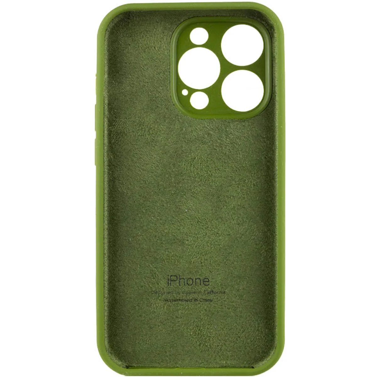 Чехол Silicone Case Full Camera Protective (AA) для Apple iPhone 13 Pro (6.1") Зеленый / Dark Olive