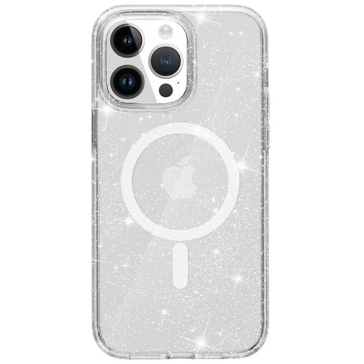 Чехол TPU Galaxy Sparkle (MagFit) для Apple iPhone 13 Pro (6.1") Clear+Glitter