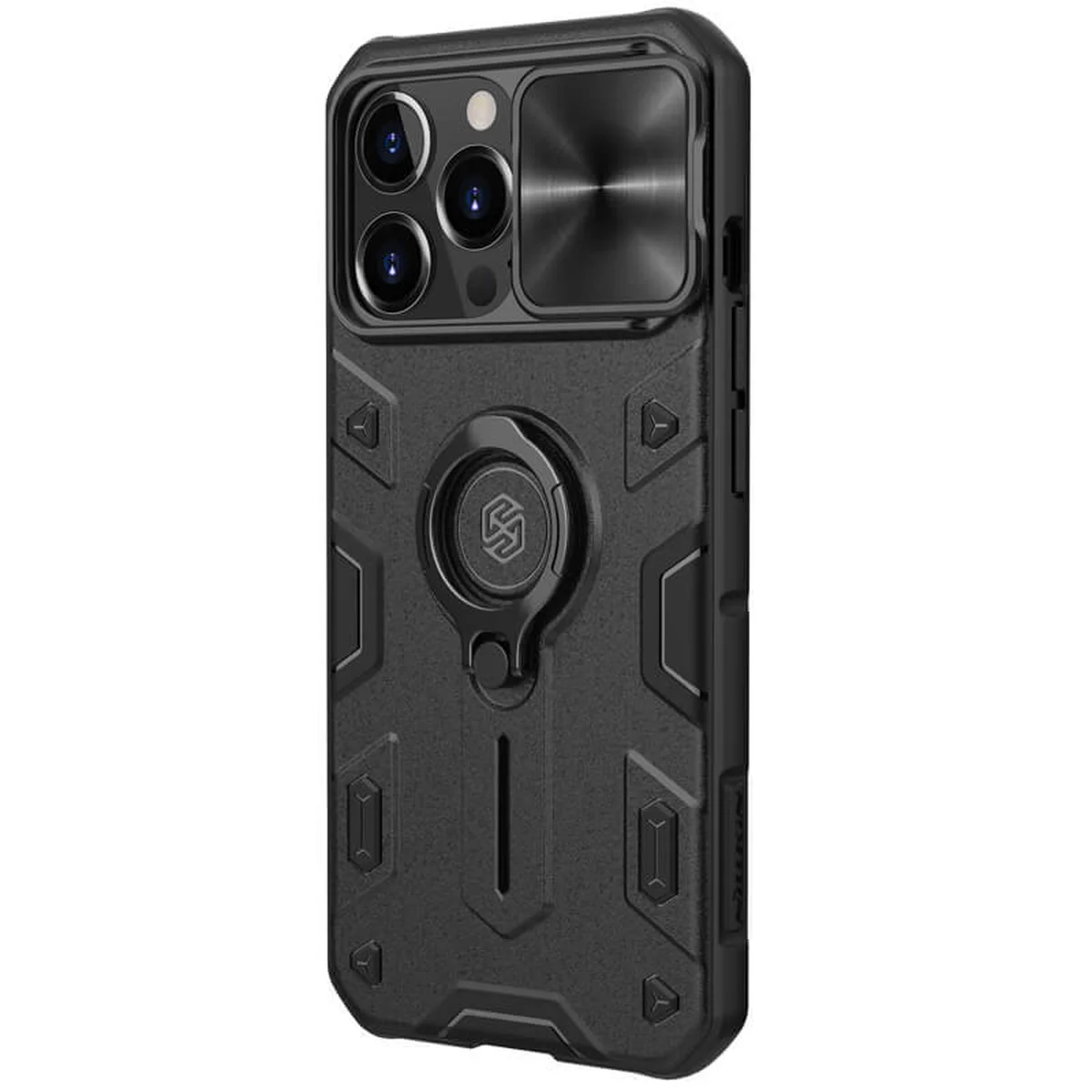 TPU+PC чохол Nillkin CamShield Armor no logo (шторка на камеру) для Apple iPhone 13 Pro (6.1") Чорний