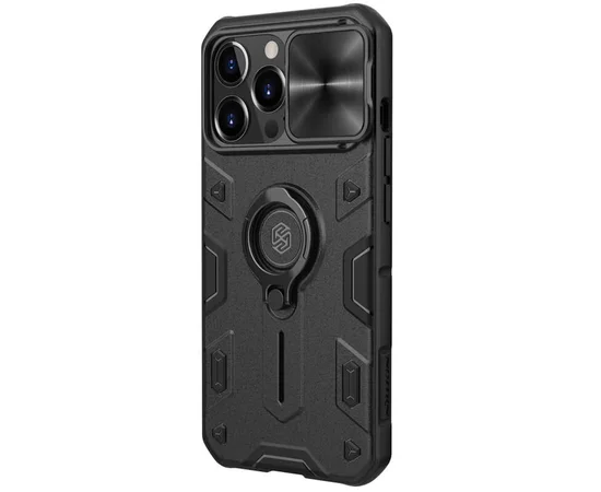 TPU+PC чехол Nillkin CamShield Armor no logo (шторка на камеру) для Apple iPhone 13 Pro (6.1") Черный