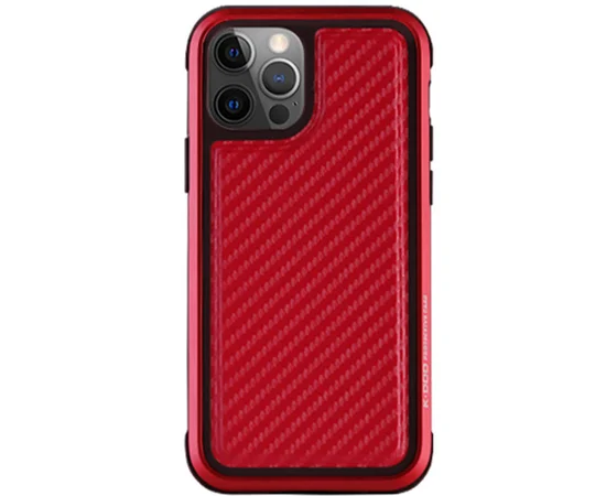 Чехол PC+TPU+Metal K-DOO MARS Series для Apple iPhone 13 Pro (6.1") Carbon Red