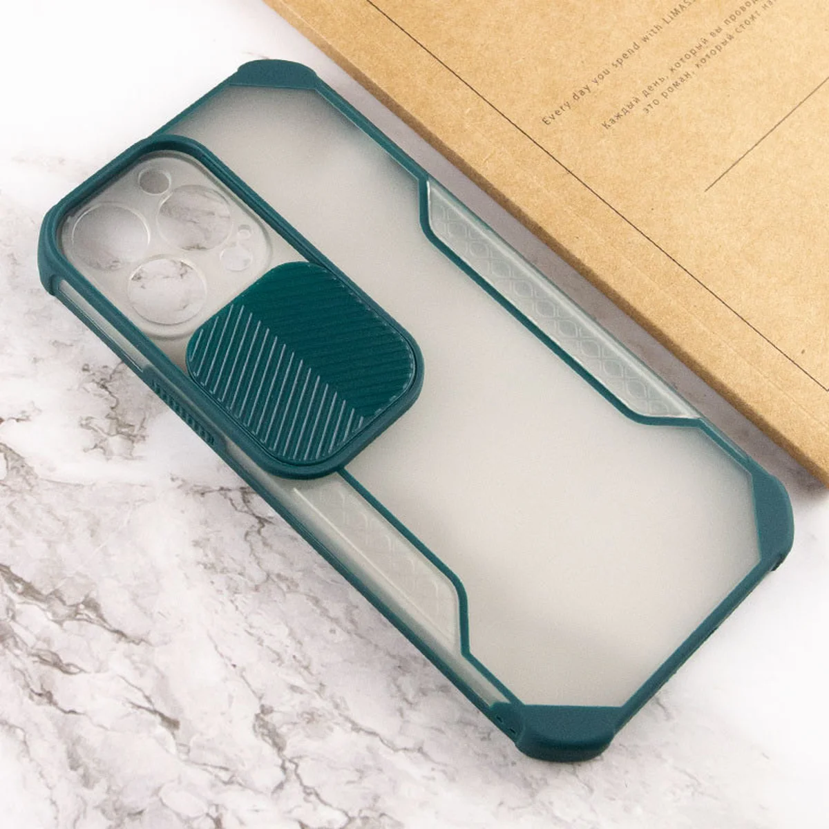 Чохол Camshield matte Ease TPU зі шторкою для Apple iPhone 13 Pro (6.1") Зелений