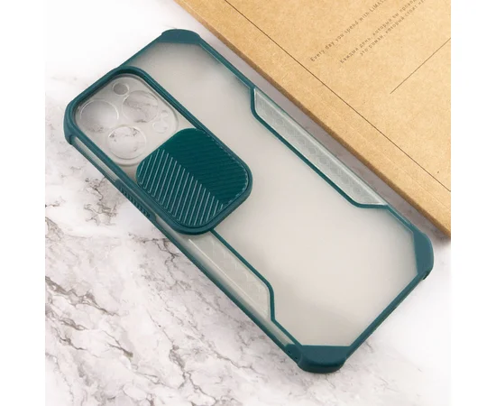 Чехол Camshield matte Ease TPU со шторкой для Apple iPhone 13 Pro (6.1") Зеленый