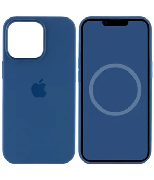 Чохол Silicone case (AAA) full with Magsafe and Animation для Apple iPhone 13 Pro (6.1") Синій / Blue Jay