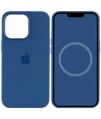 Чохол Silicone case (AAA) full with Magsafe and Animation для Apple iPhone 13 Pro (6.1") Синій / Blue Jay
