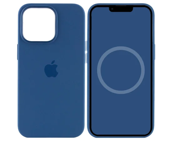 Чохол Silicone case (AAA) full with Magsafe and Animation для Apple iPhone 13 Pro (6.1") Синій / Blue Jay