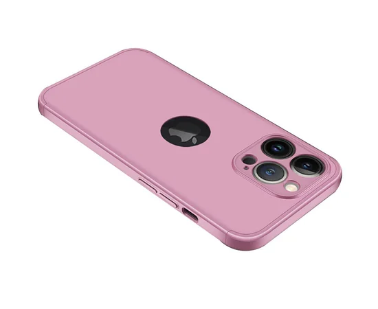 Пластиковая накладка GKK LikGus 360 градусов (opp) для Apple iPhone 13 Pro (6.1") Розовый / Rose gold