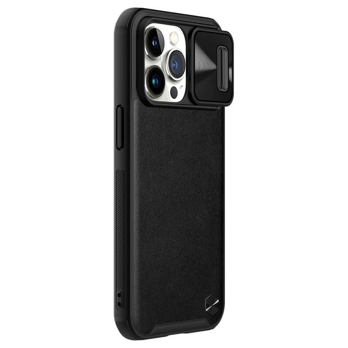 Кожаная накладка Nillkin Camshield Leather (шторка на камеру) для Apple iPhone 13 Pro (6.1") Черный / Black