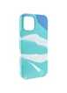 Чехол Silicone case full Aquarelle для Apple iPhone 13 Pro (6.1") Бирюзово-белый