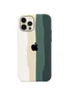 Чехол Silicone case Full Rainbow для Apple iPhone 13 Pro (6.1") Белый / Зеленый