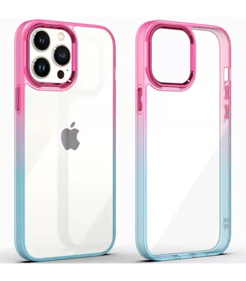 Чехол TPU+PC Fresh sip series для Apple iPhone 13 Pro (6.1") Бирюзовый / Розовый