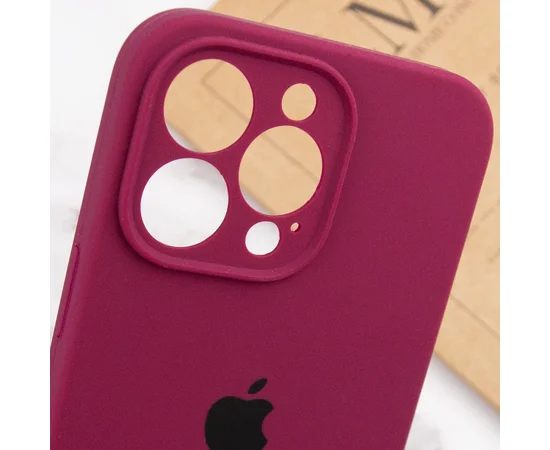 Чехол Silicone Case Full Camera Protective (AA) для Apple iPhone 13 Pro (6.1") Бордовый / Maroon
