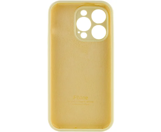 Чехол Silicone Case Full Camera Protective (AA) для Apple iPhone 13 Pro (6.1") Желтый / Mellow Yellow