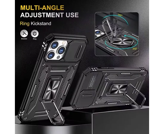 Ударопрочный чехол Camshield Army Ring для Apple iPhone 13 Pro (6.1") Черный / Black