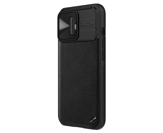 Кожаная накладка Nillkin Camshield Leather (шторка на камеру) для Apple iPhone 13 Pro (6.1") Черный / Black
