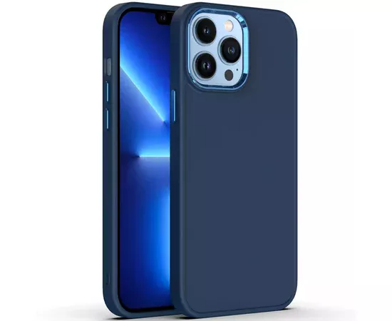 TPU чехол Bonbon Metal Style для Apple iPhone 13 Pro (6.1") Синий / Cosmos blue