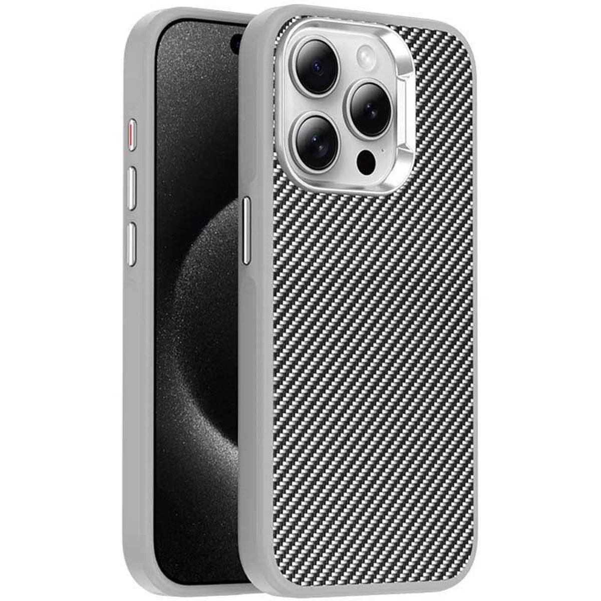 Чехол TPU+PC Carbon with MagSafe для Apple iPhone 13 Pro (6.1") Grey