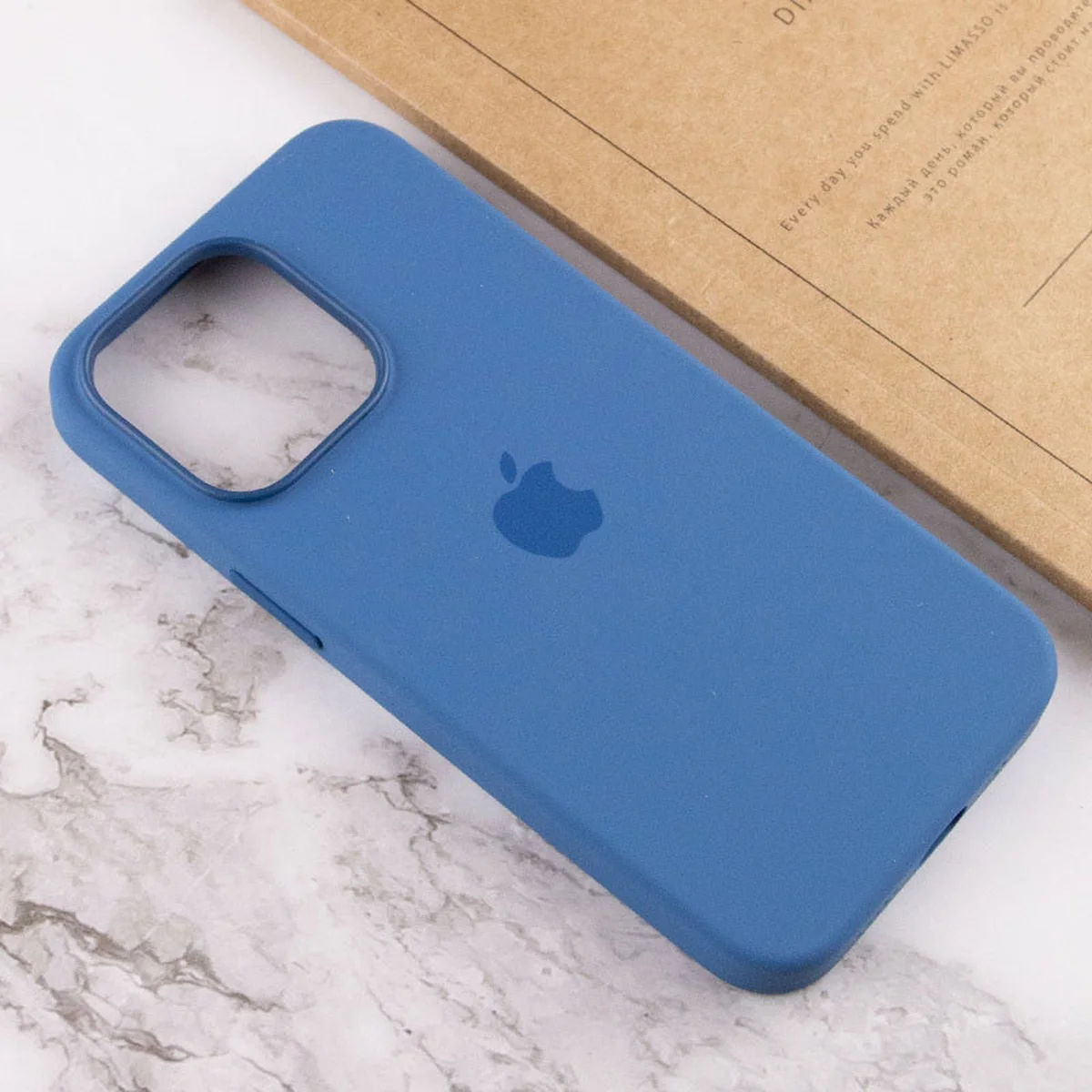Чехол Silicone case (AAA) full with Magsafe and Animation для Apple iPhone 13 Pro (6.1") Синий / Blue Jay