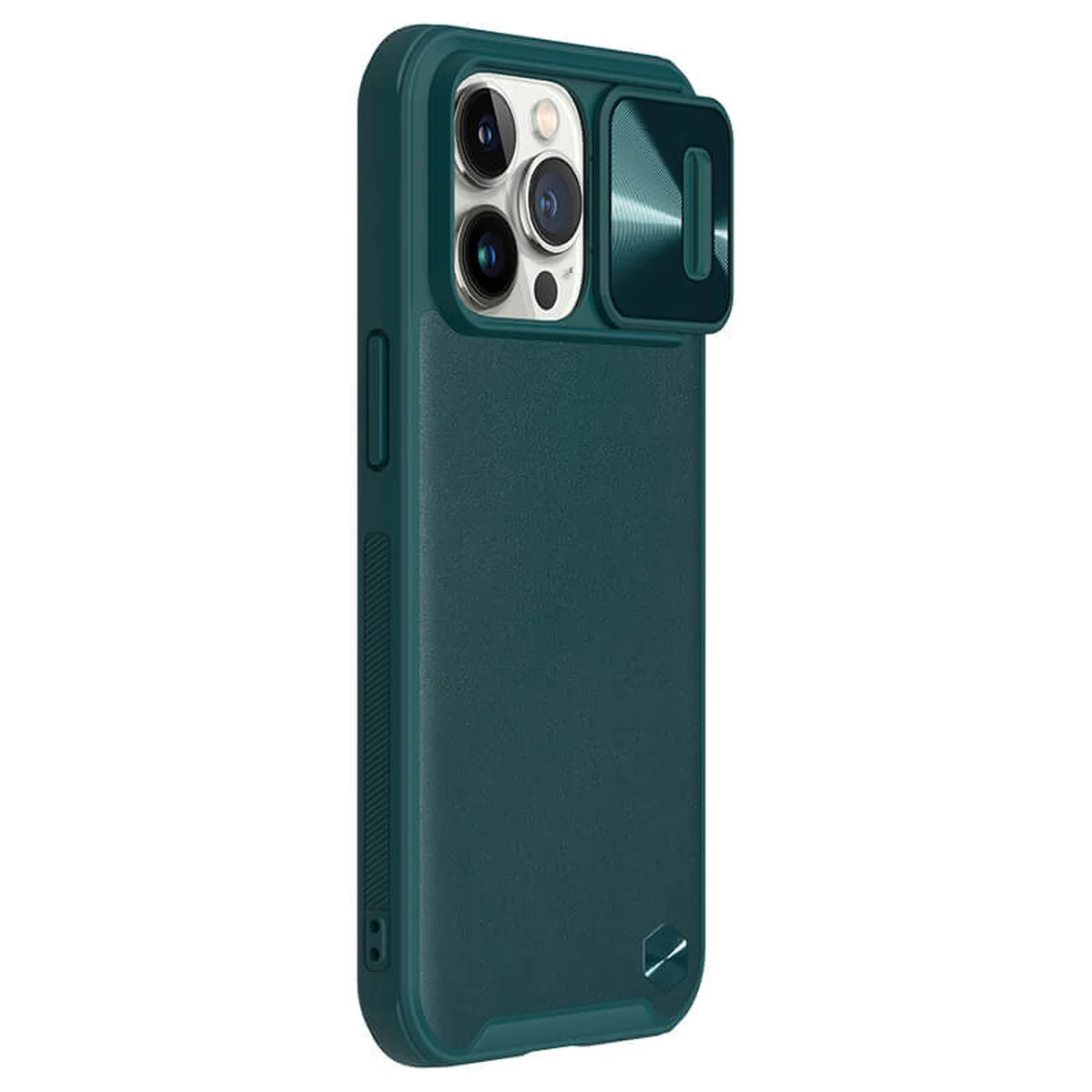 Кожаная накладка Nillkin Camshield Leather (шторка на камеру) для Apple iPhone 13 Pro (6.1") Зеленый / Green