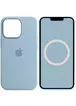 Чохол Silicone case (AAA) full with Magsafe and Animation для Apple iPhone 13 Pro (6.1") Синій / Blue Fog