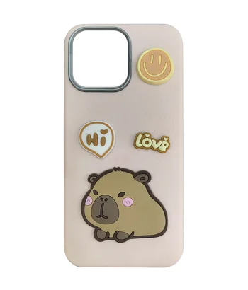 Чохол TPU Leather Toys для Apple iPhone 13 Pro (6.1") Capybara / Pink