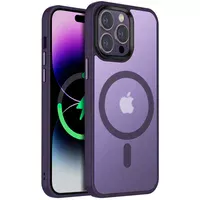 TPU+PC чохол Metal Buttons with MagSafe Colorful для Apple iPhone 13 Pro (6.1") Темно-фіолетовий