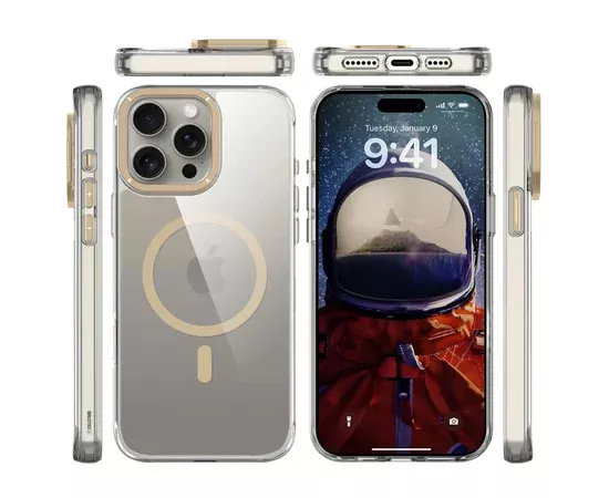 Чехол TPU Space Case Apex with MagSafe для Apple iPhone 13 Pro / 14 Pro (6.1") Gold