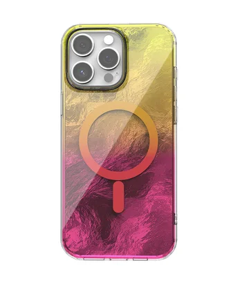 Чохол TPU Shiny Mountain (MagFit) для Apple iPhone 13 Pro (6.1") Yellow / Pink