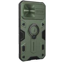 TPU+PC чохол Nillkin CamShield Armor no logo (шторка на камеру) для Apple iPhone 13 Pro (6.1") Зелений