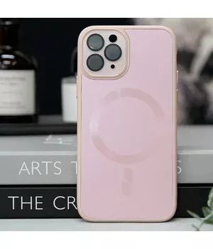 Чехол TPU+Glass Sapphire Midnight with MagSafe для Apple iPhone 13 Pro (6.1") Розовый / Pink Sand