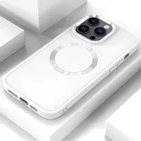 TPU чохол Bonbon Metal Style with MagSafe для Apple iPhone 13 Pro (6.1") Білий / White