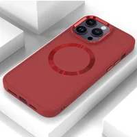 TPU чохол Bonbon Metal Style with MagSafe для Apple iPhone 13 Pro (6.1") Червоний / Red
