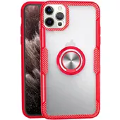 TPU+PC чехол Deen CrystalRing for Magnet (opp) для Apple iPhone 13 Pro (6.1") Бесцветный / Красный