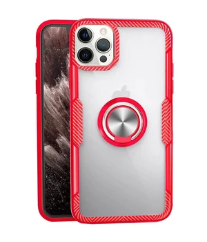 TPU+PC чохол Deen CrystalRing для Apple iPhone 13 Pro (6.1") Безбарвний / Червоний