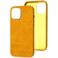 Кожаный чехол Croco Leather для Apple iPhone 13 Pro (6.1") Yellow