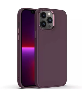 TPU чохол Bonbon Metal Style для Apple iPhone 13 Pro (6.1") Бордовий / Plum