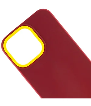 Чехол TPU+PC Bichromatic для Apple iPhone 13 Pro (6.1") Brown burgundy / Yellow