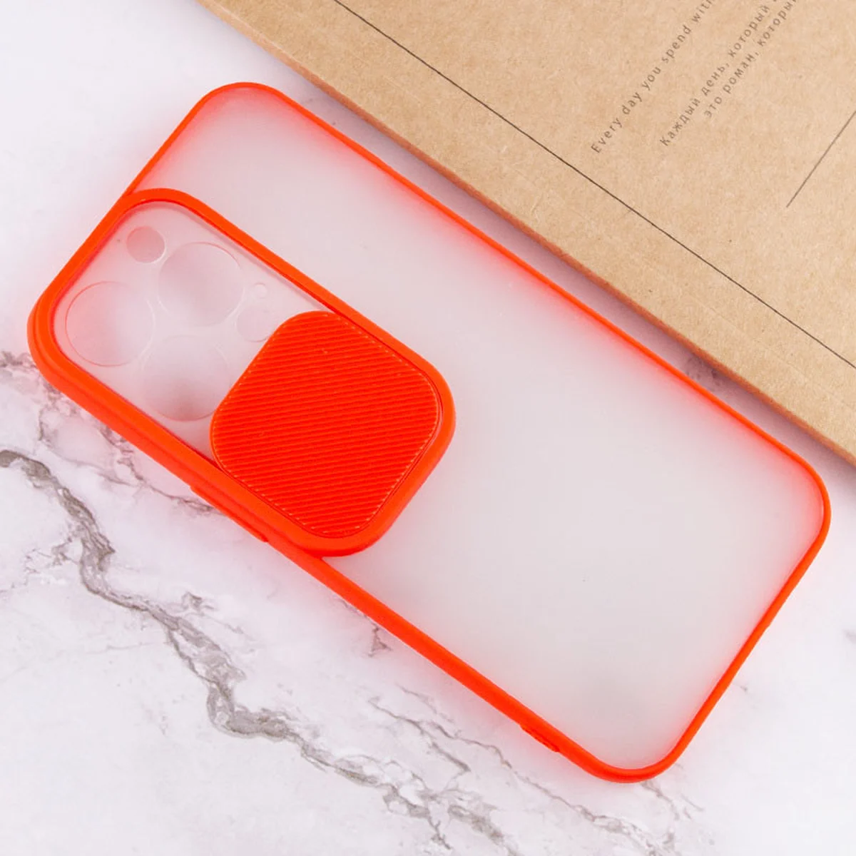 Чехол Camshield mate TPU со шторкой для камеры для Apple iPhone 13 Pro (6.1") Красный