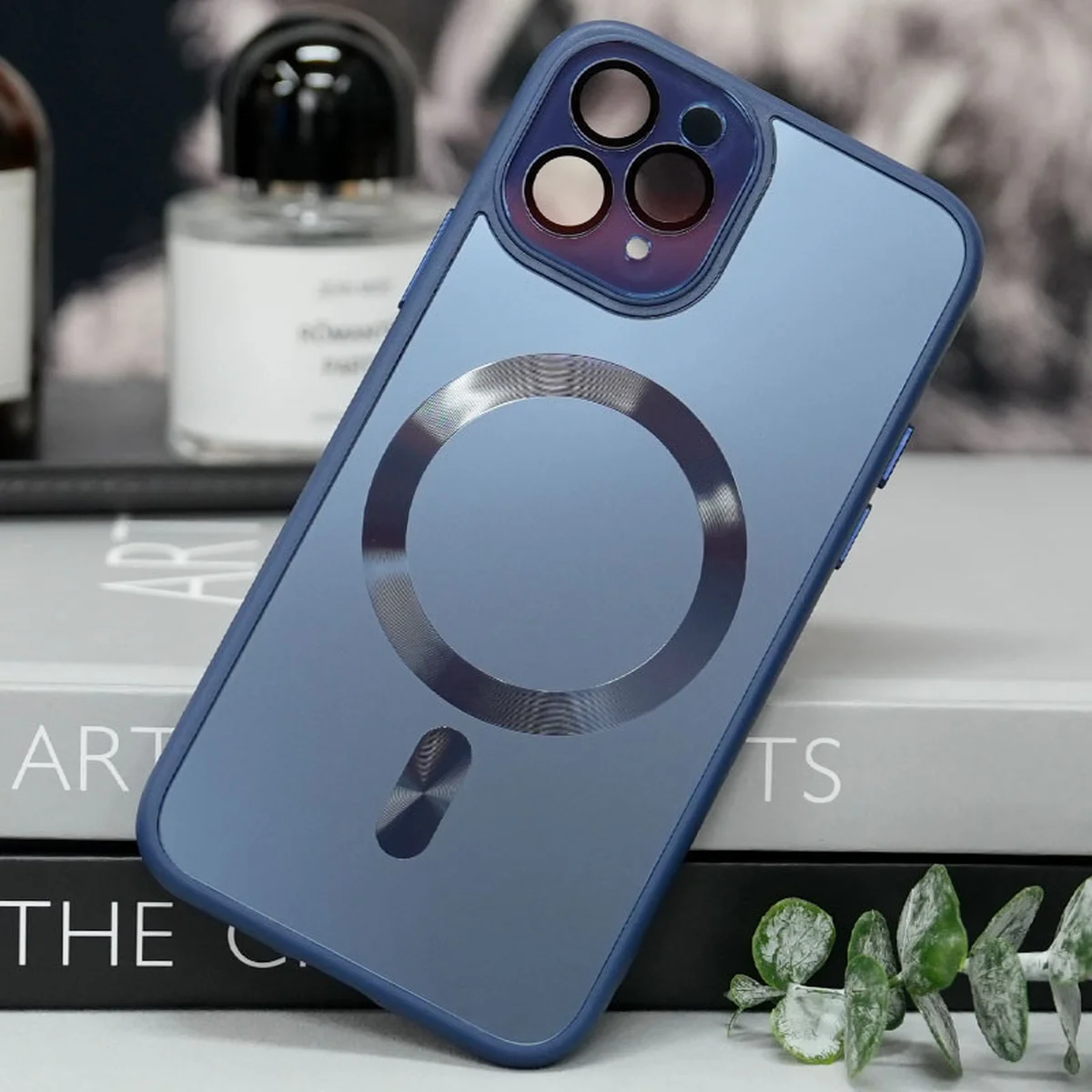 Чохол TPU+Glass Sapphire Midnight with MagSafe для Apple iPhone 13 Pro (6.1") Синій / Deep navy