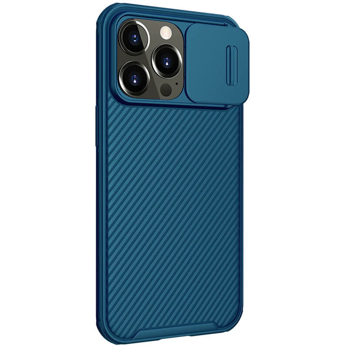 Карбоновая накладка Nillkin CamShield Pro Magnetic для Apple iPhone 13 Pro (6.1") Синий