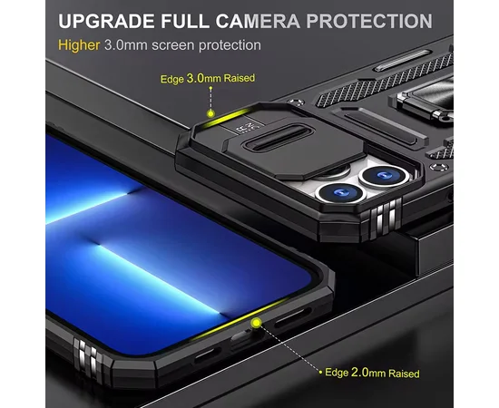 Ударопрочный чехол Camshield Army Ring для Apple iPhone 13 Pro (6.1") Черный / Black
