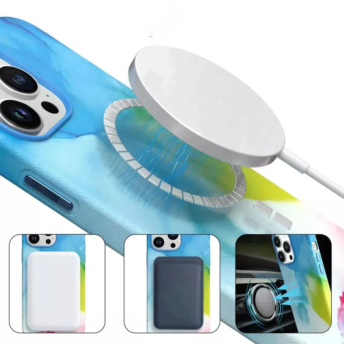 Кожаный чехол Figura Series Case with MagSafe для Apple iPhone 13 Pro (6.1") Multicolor