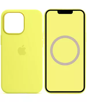 Чохол Silicone case (AAA) full with Magsafe and Animation для Apple iPhone 13 Pro (6.1") Жовтий / Lemon Zest