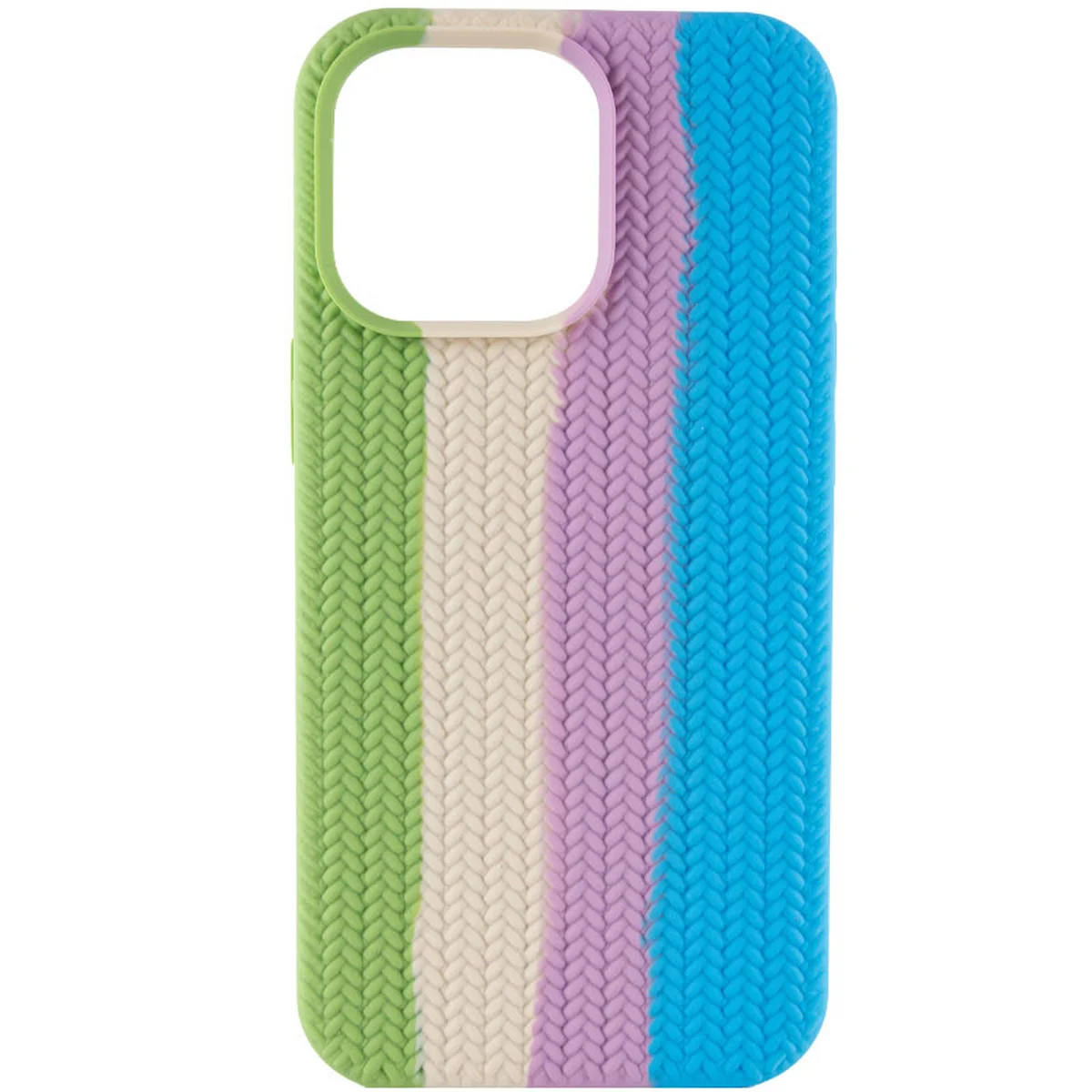 Чехол Silicone case Full Braided для Apple iPhone 13 Pro (6.1") Мятный / Голубой