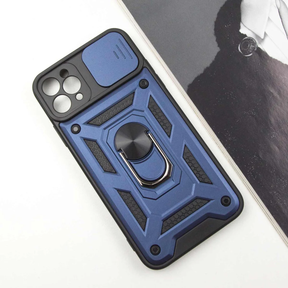 Ударопрочный чехол Camshield Serge Ring для Apple iPhone 13 Pro (6.1") Синий