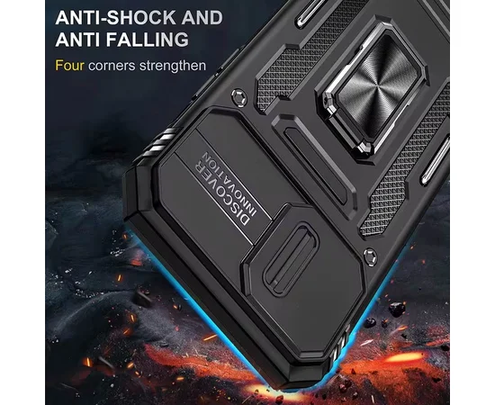 Ударопрочный чехол Camshield Army Ring для Apple iPhone 13 Pro (6.1") Черный / Black