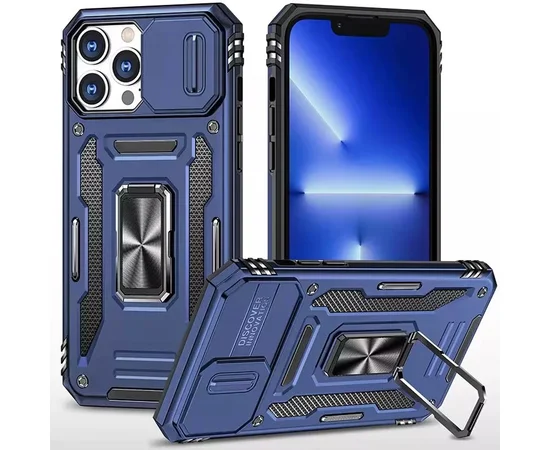 Ударопрочный чехол Camshield Army Ring для Apple iPhone 13 Pro (6.1") Синий / Navy
